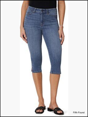 High-Rise Slim Fit Capris Denim Pedal Pusher Jean